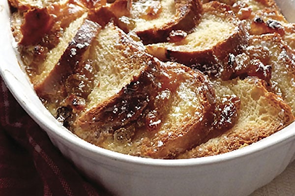 Bread and butter pudding breakfast at the Calistoga Wine Way Inn and the Craftsman Inn in the Napa Valley Wine Country