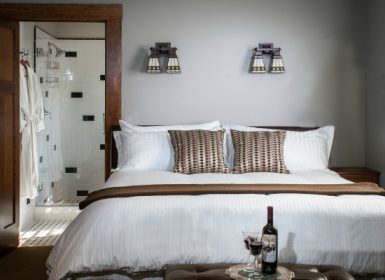 View of Lokoya room at the Wine Way Inn in Calistoga, CA, Napa Valley, Wine Country