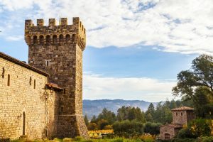 View of the Napa Valley from Castello di Amorosa in Calistoga, CA