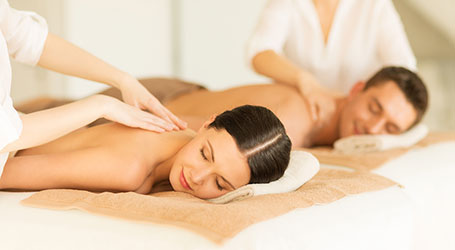 Couple having a combined massage in the Napa Valley Wine Country