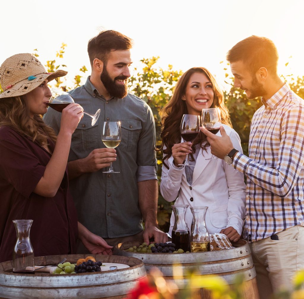 Friends at the winery